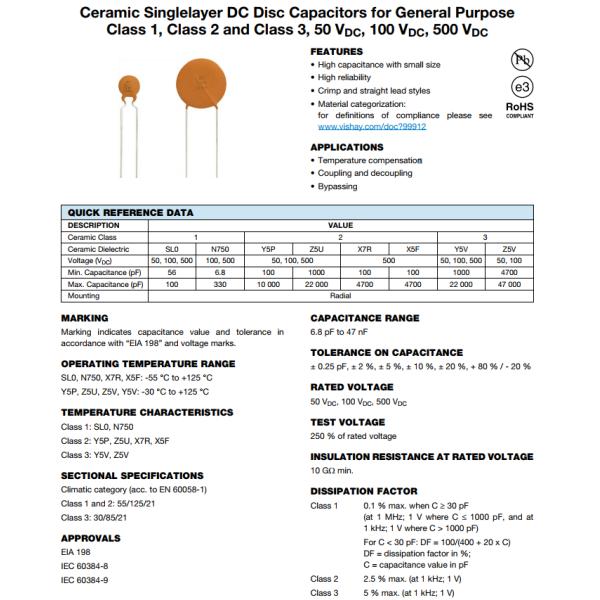 500V DC 0.01 Uf Ceramic Capacitor , Straight Lead Z5u Ceramic Capacitor