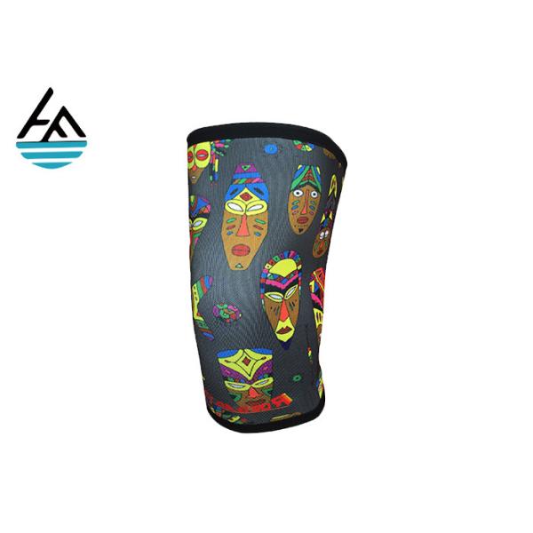 Gray Pattern 7 Neoprene Knee Sleeve , Waterproof Neoprene Knee Cap