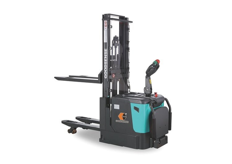Double Stacker Series Ride On Electric Pallet Jack With Quick Exit Side Restraints
