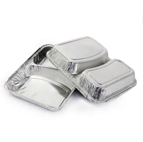2-compartment lunch box Wholesale Eco- friendly takeaway packaging containers aluminium foil tray food packaging