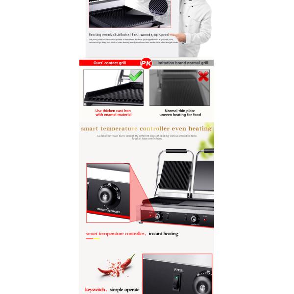 Электрическая контактная гриль не прилипающая поверхность и 1/2 канавки для требований клиента