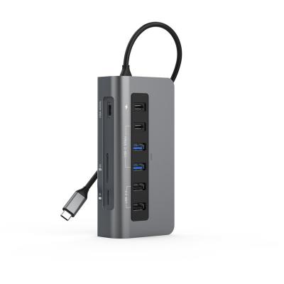 Hub USB C Multi-Port 5 Gbit/s Vidéo HDMI 4K Lecteur de Carte PD Sorties USB C