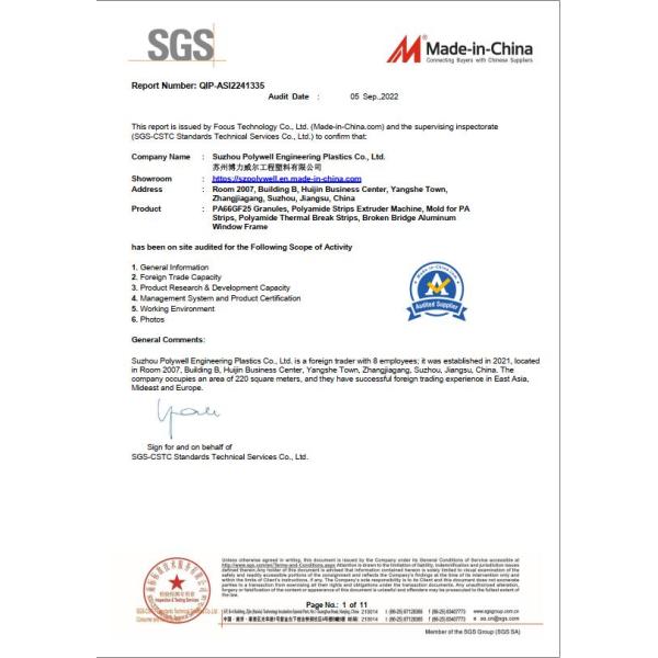 Настройка PA66GF25 Профиль экструзионная формы инструмент полиамидной пластиковой инъекционной формы