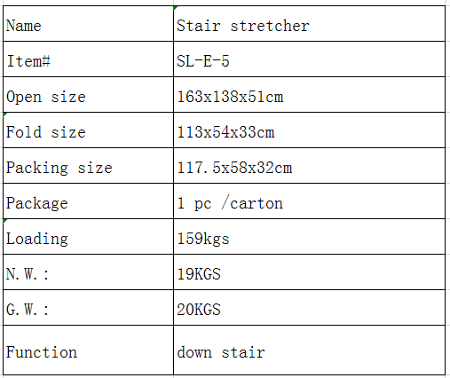 Safety Stair stretcher with four wheels easy to carry folding stretcher for hospital or personal foldable stretcher