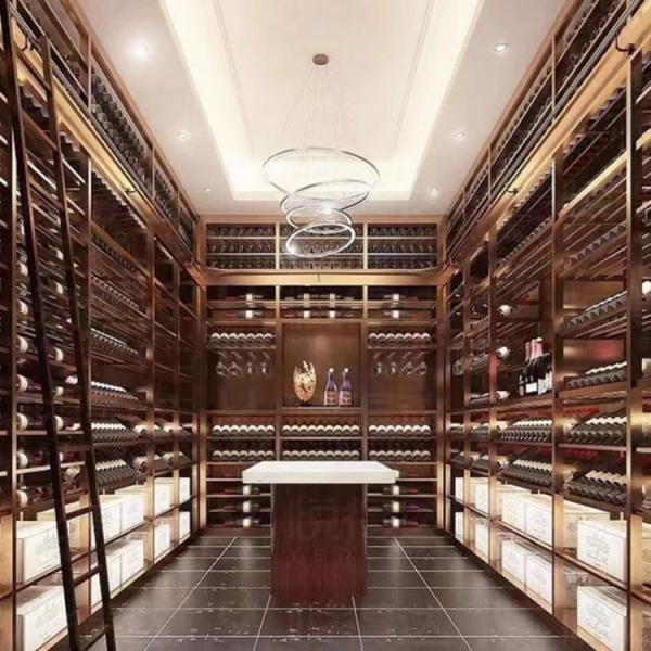 Luxury Wine Cooler Temperature Control Decorative Metalwork Commercial