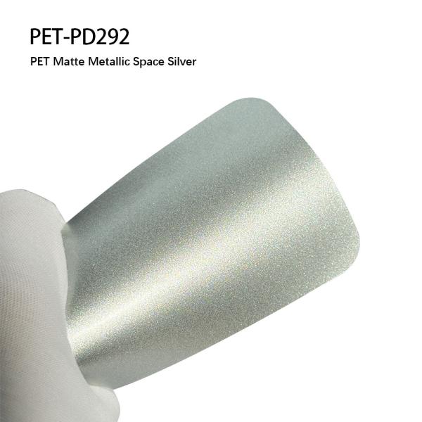 PET-PD292 PET Car Vinyl Matte Wrap Film with Matte Metallic Space Silver color