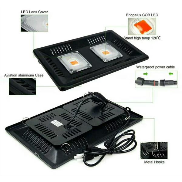 Greenhouse 100w Plant Led Growth Light Fixture , Full Spectrum Cob Grow Light