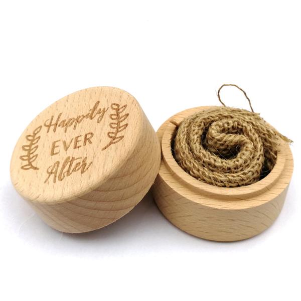 Small Wood Ring Box for Beautifully Proposing Marriage Handmade Beech and Walnut