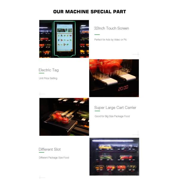 Заказ самообслуживание Большой шкаф холодильный салат овощи фрукты яйца торговый автомат для продуктов питания