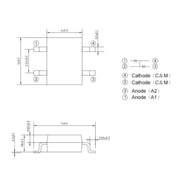 5x4x1.8mm IR Diode Plastic Sealed 430nm -1100nm IR SMD Receiver Tube for Photoelectric Switch