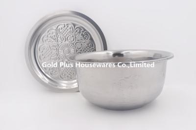 18cm Hot sale kitchen oil basin stainless steel cookware set sauce bowl with flat lid