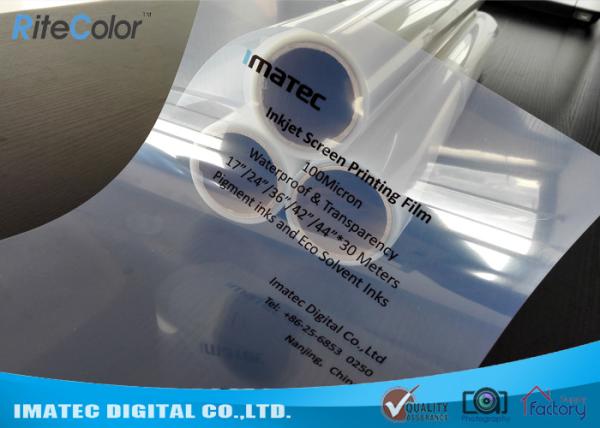PET Clear Transparency Inkjet Screen Printing Film Waterproof 100 Micron