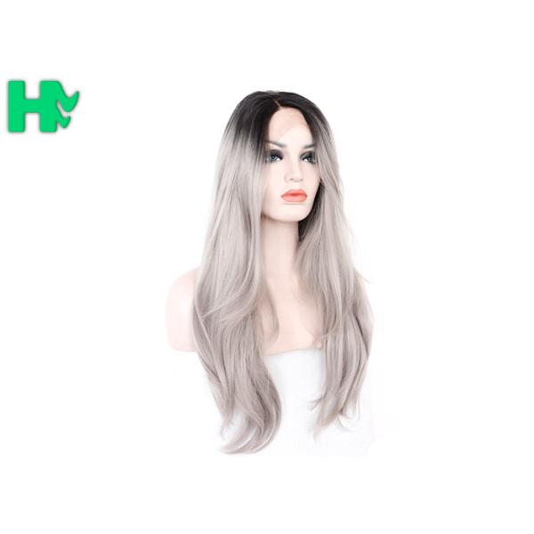 Crazy Party Synthetic Cosplay Wigs Non - Remy Hair Black Gray Or Custom Color