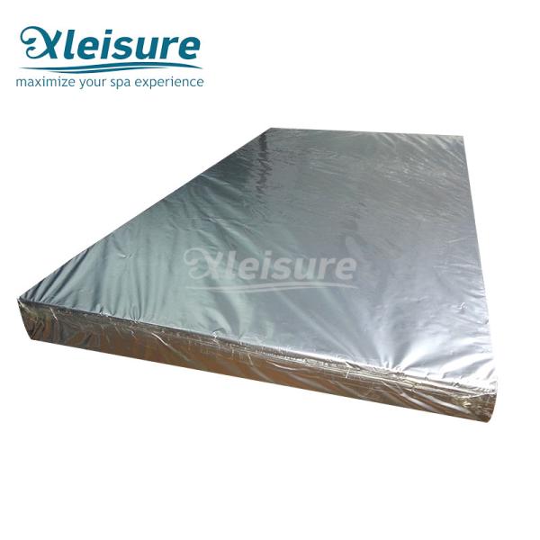 Vinyl Retractable Swim Spa Covers Safe Floating Hot Tub Cover Light Brown