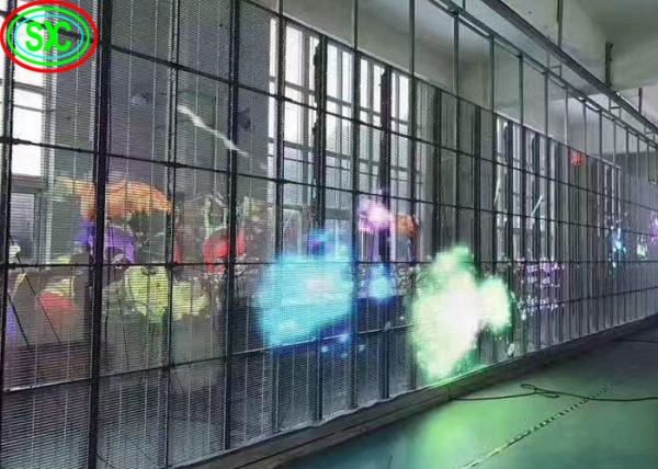 Indoor P3.91 Transparent LED Screen Glass Window Aluminium Cabinet Material led transparent screen