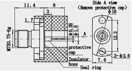 VSWR 1.05+0.005f 2.4mm RF Female Jack Connector Hermetically Sealed