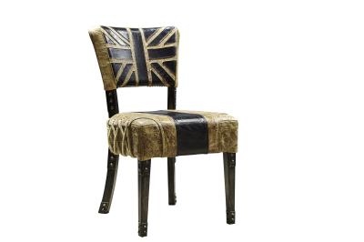 High Back Brown Leather Dining Chairs , Dining Room Table Chairs Hand Work Craft