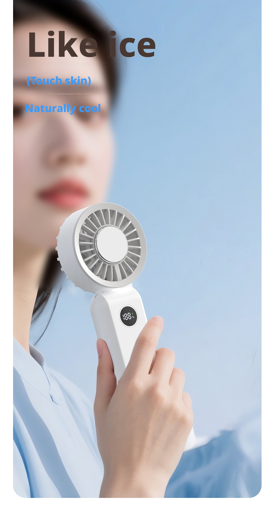 Digital Display Foldable Handheld FanMini Portable USB Fan for Home and Travel