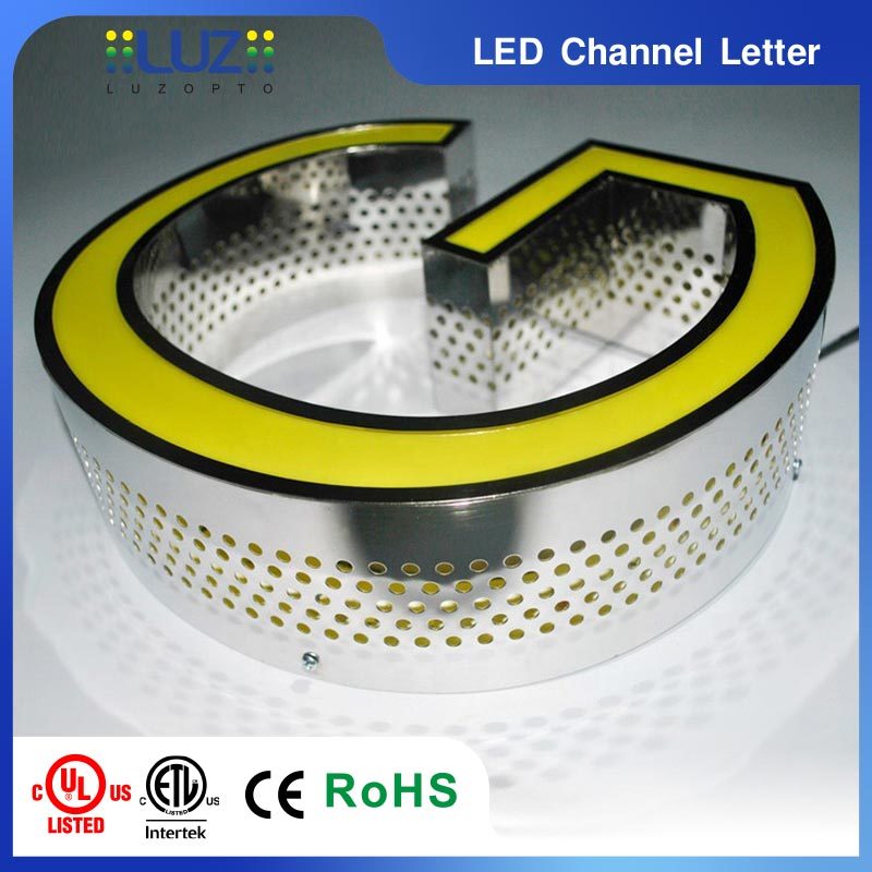 Custom Perforated Edge LED Channel Letters | Front & Side Lit Illuminated Signage