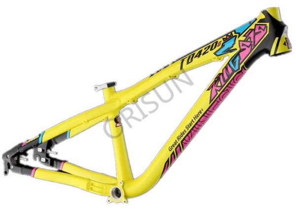 Slope Freestyle Dirt Jump Bike Frame Yellow Color Trail / Am Riding Style