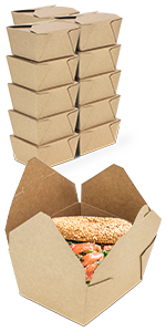 110 oz Paper Take Out Containers White Lunch Meal Food Boxes #1, Disposable Storage To Go Packaging