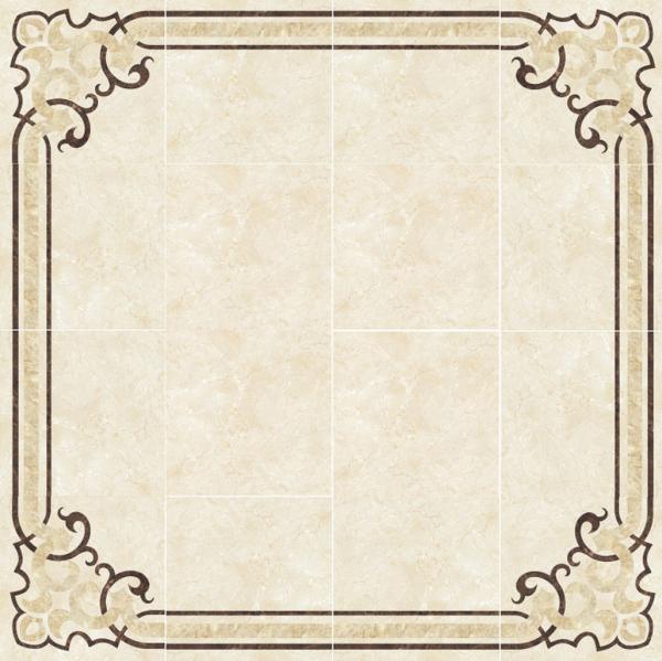 Parquet, natural stone parquet, engineered stone water jet medallion