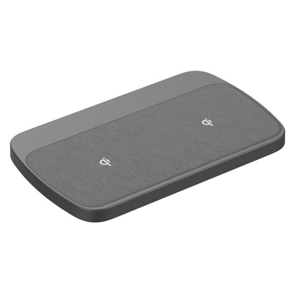 2 In 1 Qi Twin Wireless Charger Aluminum Alloy Fast Charging Pad