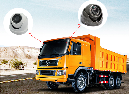 White Bus Rear View Camera With Rotatable Lens , Vehicle Security Camera System 