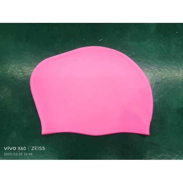Adult women's long hair swimming cap with customizable LOGO, high elasticity, ear protection, waterproof - silicone swimming cap manufacturer for wholesale