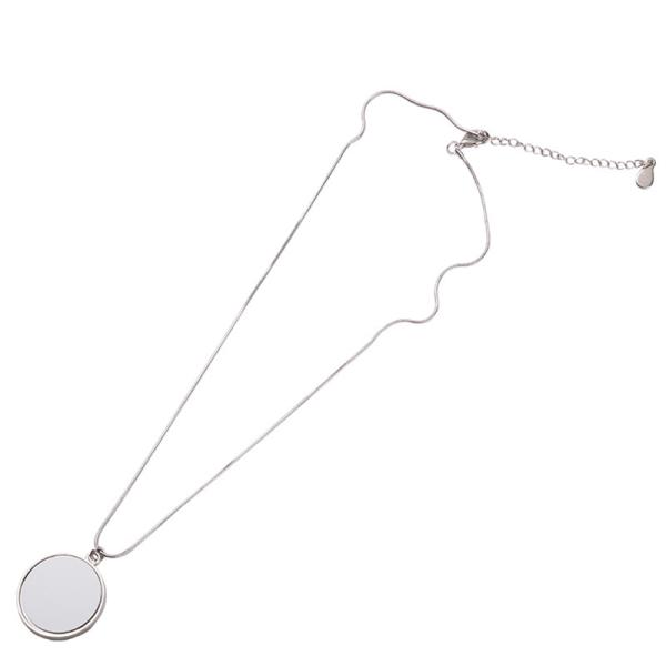 Collar con colgante circular para sublimación con cadena de hueso de serpiente, regalo único para el Día de la Madre, collares redondos para sublimación