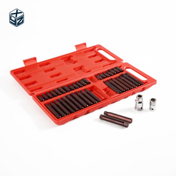 Industrial Grade 40 Pieces Bits Set with Red S2 Material and Natural Finish Plastic Box