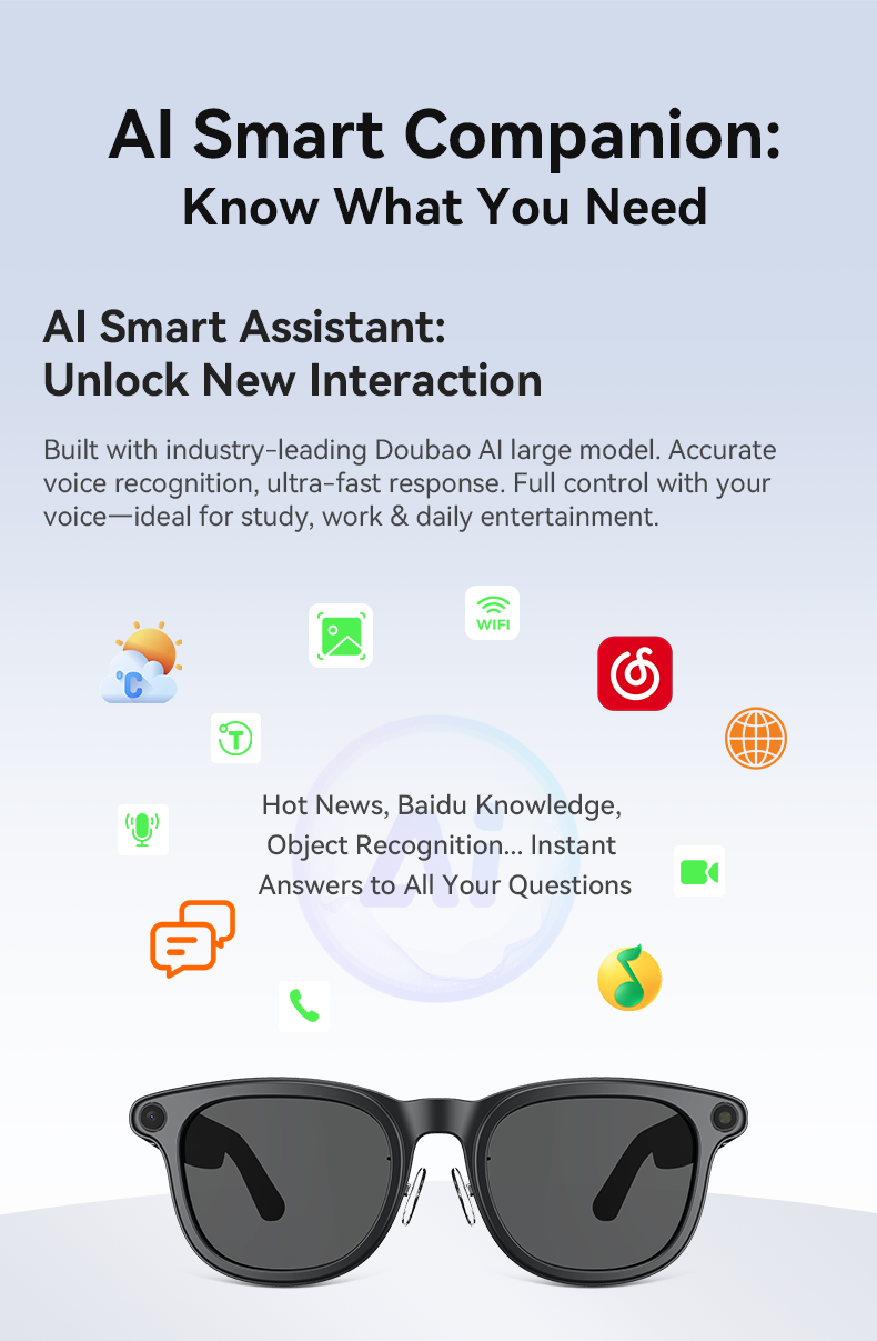 X01 Smart AI Glasses Camera Real-time Translation AI Charging CaseWith charging compartment