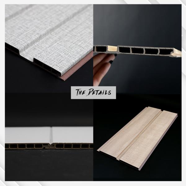 Cor de madeira e cor de mármore Amigável ao meio ambiente Madeira interior Plástico Grão de madeira PVC Painel de parede interior decorativo