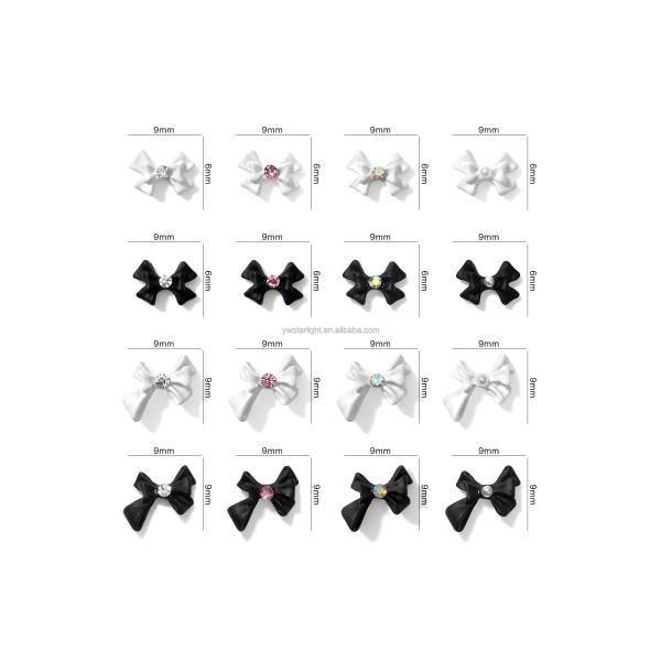 Nail art Charms Accessories colorful frosted 3d nail art bow Beauty nail Art Decorations