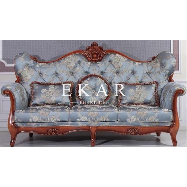 French Style Fabric Picture Luxury Sofa Set Living Room Furniture LS-A607T