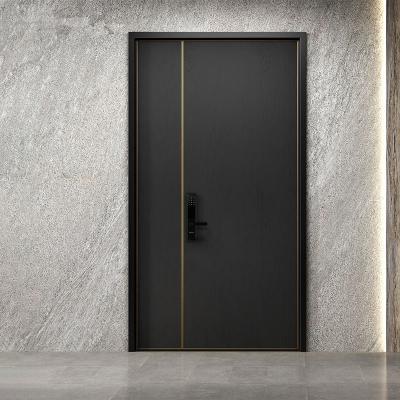 MDF Carcass Security Steel Door , Wood Armored Exterior Front Doors