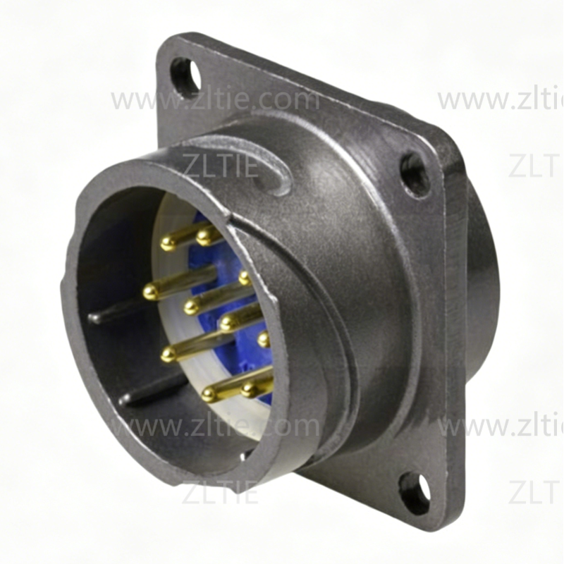 FQ24 Series 10-Pin Square Flange Male Socket FQ24-10ZJ