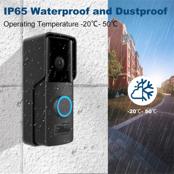 Outdoor Battery Wi-Fi Video Doorbell Camera with PIR Night Light Door Chime(WF005-708BD)