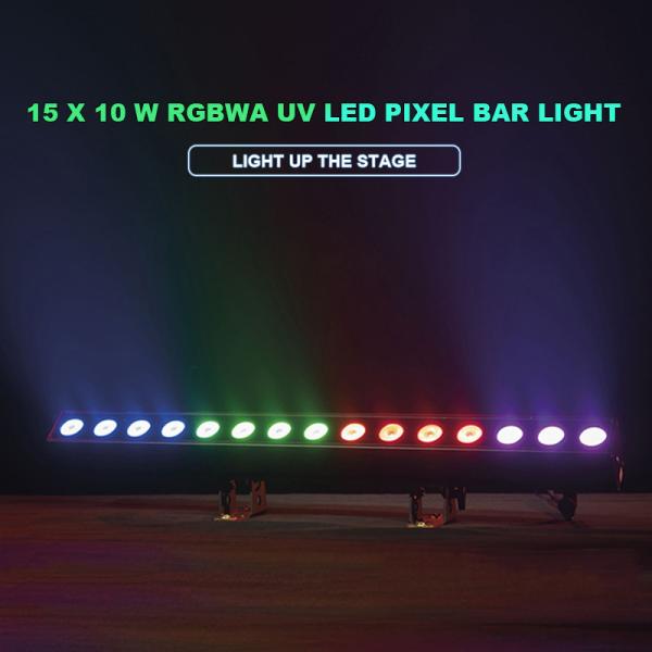 DMX Stage Light Outdoor Pixel Control LED Bar Light 15x10W RGBWA-UV For Disco Wedding Park