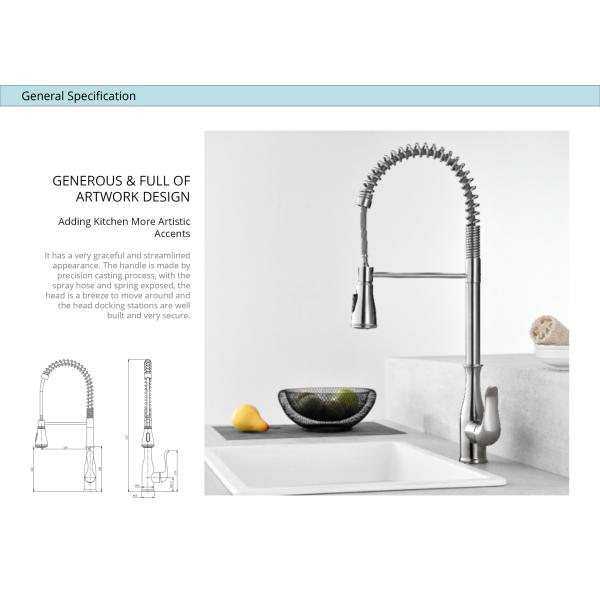 Шланг Faucet PEX нержавеющей стали Faucet 18/10 кухни держателя ODM одиночное почищенный щеткой