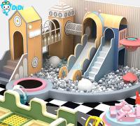Grand terrain de jeux pour enfants en intérieur Petit équipement Centre commercial Slide Combination