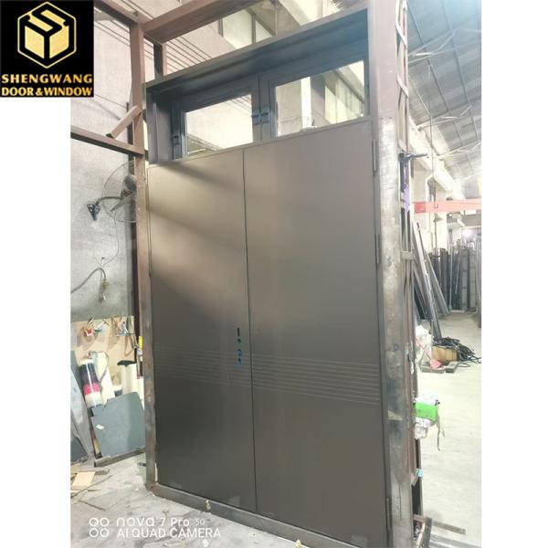 Swing Left Stainless Steel Door For Outswing Metal Door With Brown Swinging Fire Doors