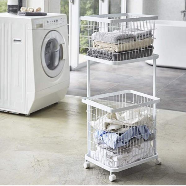 Two Layers Galvanized 960mm Height Steel Laundry Basket