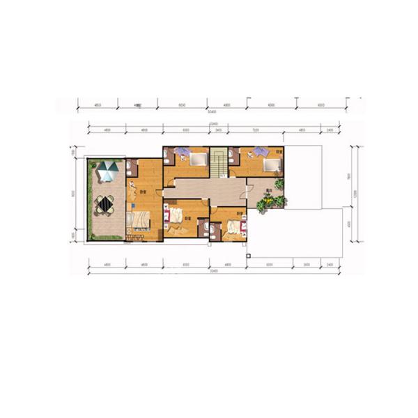 Casas prefabricadas verdes de la terraza del jardín Casa prefabricada separada del marco de acero ligero de la cubierta doble