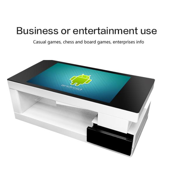 Gaveta ereta livre do jogo interativo interno do café do sistema do androide do lcd de 43 polegadas tabela esperta do tela táctil