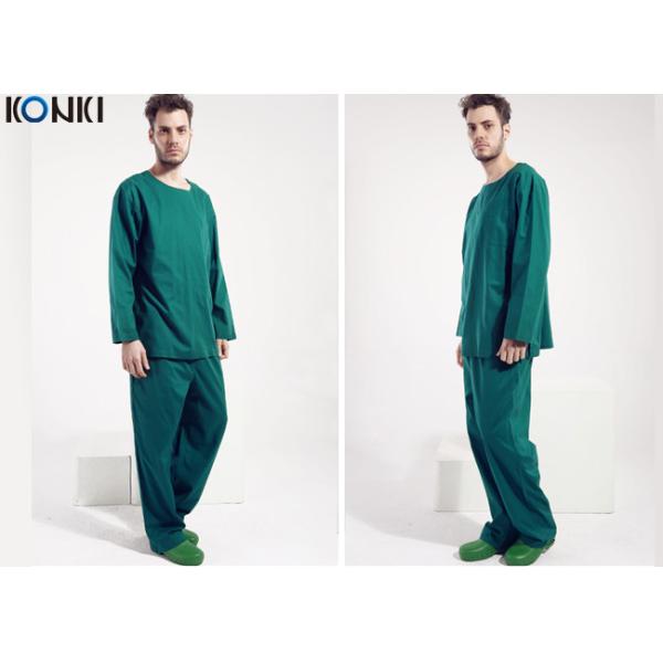 Long Sleeves Medical Scrubs Uniforms Surgical Gown With Round Neck