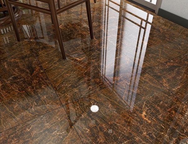 600x600mm Gold Glazed Porcelain Floor Tiles AAA Grade