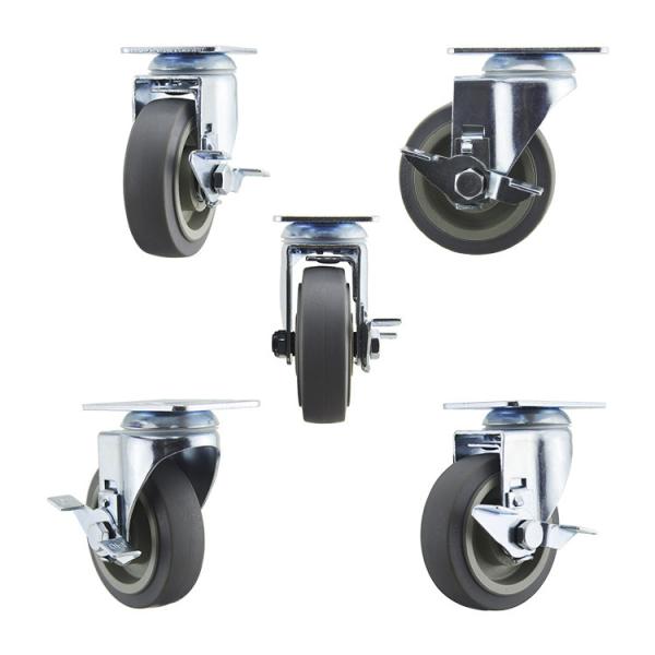 100mm Wheel TPR Swivel Side Brake Medium Duty Casters