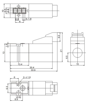10mm 15mm 3/2 миниатюрных клапанов соленоида 1.3W 24VDC для пневматической автоматизации тканья и вязать