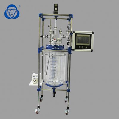 Stirred Lifting Chemical Glass Reactor , Borosilicate Glass Reactor High Performance